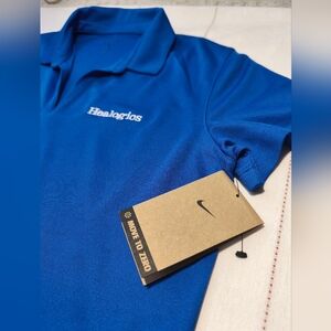 NWT Nike Women's POLO Size M Blue Logo "Healogics" Dri-Fit